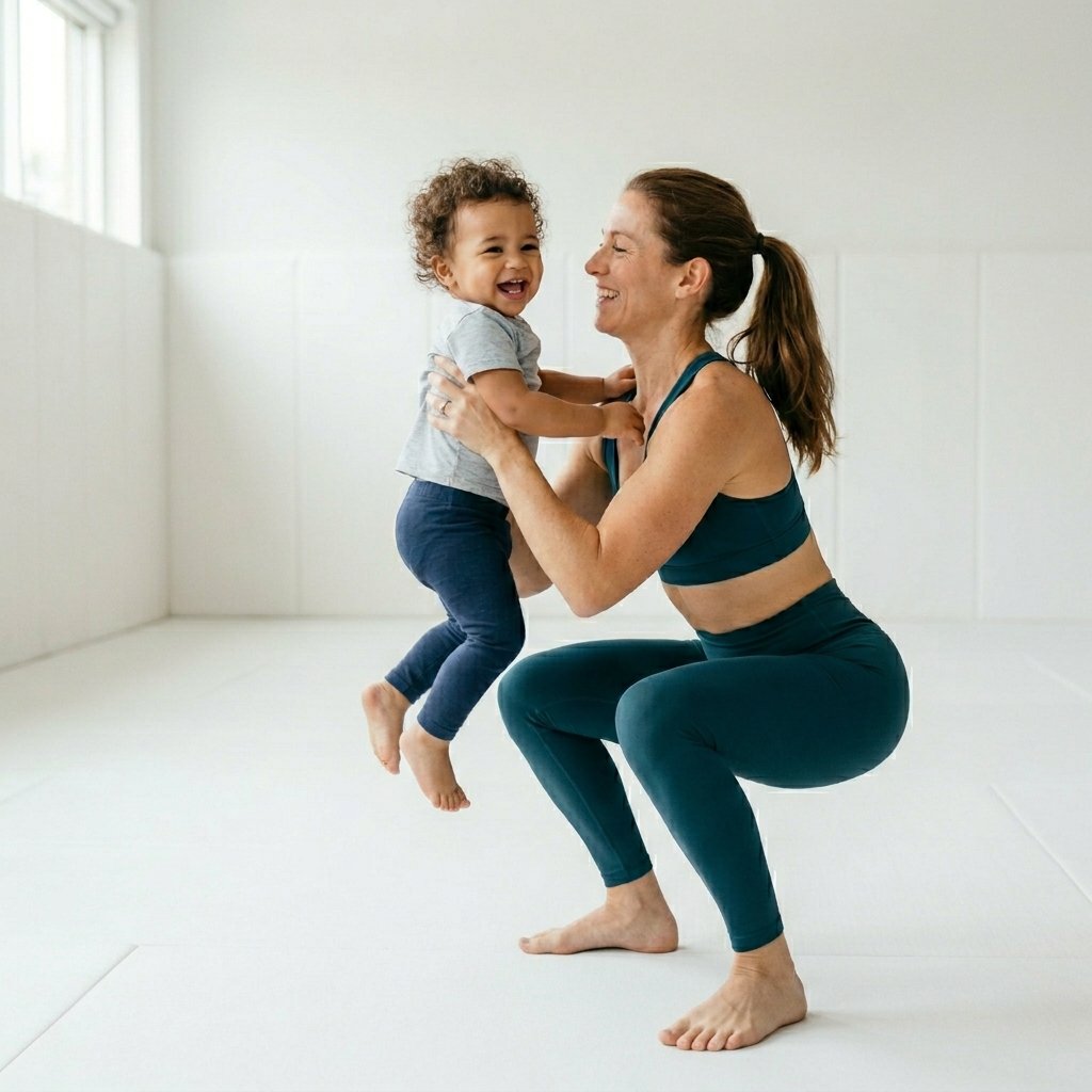Moms training with their babies at Mom Fitness Class in Paphos, Cyprus